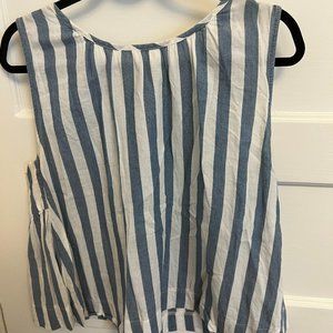 Madewell Light Blue & White Striped Tank Top